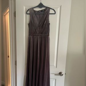 Purple Velvet Bridesmaids Dress